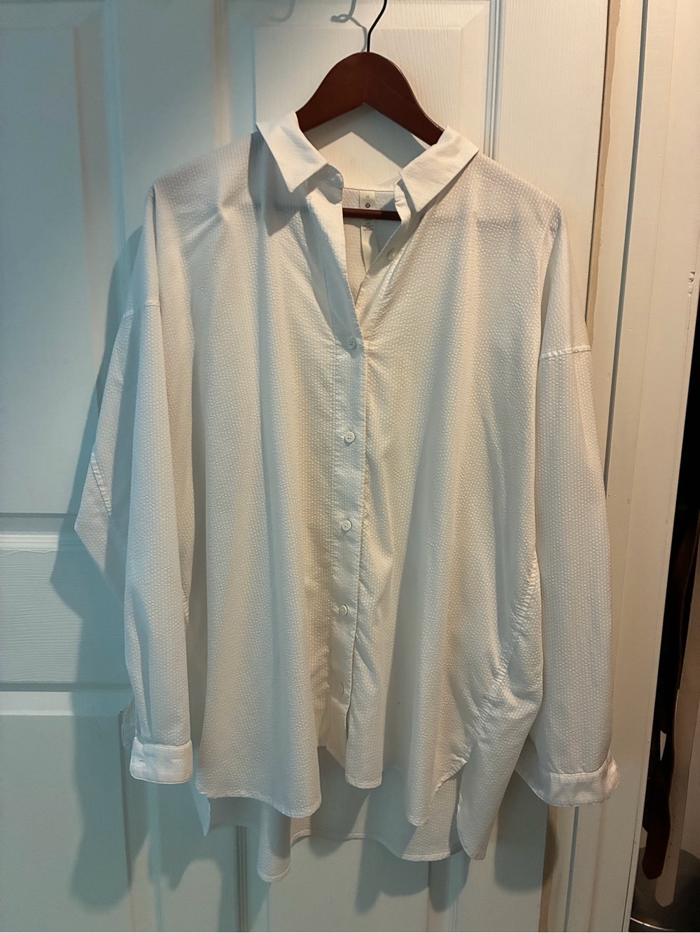 lululemon athletica White Textured Button-Down Shirt